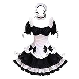 BellaPunk Damen French Maid Costume Dress kostüm Sexy Lolita Kleid Cosplay Uniform Schwarz 4 pcs (S, Schwarz 1)