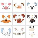FoLIESEN - Weiße Fliesenaufkleber mit Tiergesichter - 15x15 cm für Kinder-Bad, Küche, Badezimmer - Fliesen-Folie selbstklebend - 9 Klebefliesen, *:Weiß