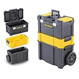 Stanley STST1-80151 Essential Rollende Werkstatt, Belastbarkeit bis zu 20 kg, Metallverschlüsse, Organizer für Kleinteile im Deck