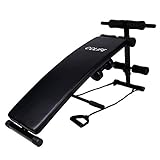 CCLIFE Sit Up Bank Trainingsbank Bauchtrainer Rückentrainer Klappbar verstellbar mit 2 Hanteln S