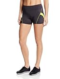 FILA Damen Kontrasteinsatz Knit Shorts, Damen, Schwarz/Safety Yellow, X-Larg