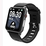 GDHJ Unisex 1.54TFT Touchfarbe Square Screen Touch Fitness Bluetooth Smartwatch IP67 wasserdichte Mode Magnetische Laufsport Smartwatch Black