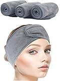 1 Packung 3 Mikrofaser Make- up Spa Stirnband tragbar Waschbares Gesichtsband mit Haarwickelhandtuch mit verstellbarem elastischem Stretch- Stirnband Perfekt für Make- up Bad Dusche Yoga Outdoor Sp