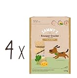 Sammy´s Knusper-Cracker | Herzhafte Snacks für Hunde | Knusper-Cracker mit Käse- und Spinatfüllung | 4 x 1 kg