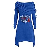 Baiomawzh Weihnachtskleid Damen Casual Damen Weihnachten Drucken Jumperkleid Taschen Minikleid Langarm Sweatshirt Kleid Partykleid für Teenager M