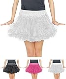 Foxxeo weißes Damen Tutu für Ballet Fasching Karneval Tüll Rock kurz weiß
