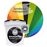 Wanders24 Tafelfarbe transparent (1 Liter) seidenglänzende Wandfarbe für die individuelle Gestaltung farbiger Flächen, Farbe Made in Germany