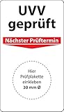 Grundplakette UVV geprüft, 100 Stück, 70 x 40 mm, Vinylfolie, selbstklebend, Grundetikett für UVV-Prüfung