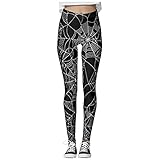 QTJY Damen Pumpkin Halloween Printed Tights, hochelastische Cellulite Yogahose für Outdoor Running EM