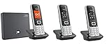 Gigaset S850A GO TRIO Set mit Anrufbeantworter + 2 weiteren Mobilteilen, analog / VoIP Festnetz DECT T