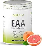 Aminosäure-Pulver Vegan 500g EAA - HÖCHSTE DOSIERUNG - alle essentiellen Aminos - Grapefruit Geschmack - Instant EAAs Powder - E