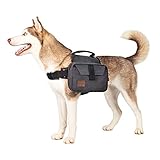 OneTigris Hoppy Camper 2,0 Hunderucksack Camping Wandern Reißen Hundebackpack für M/L Größe Hunde (L, Schwarz)