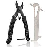 Fengzio Fahrrad Link Zange und Ketten messlehre Kettennieter Werkzeug Fahrradketten Zange und Ketten Prüfer für Rennrad Mountainbike Professionelle Präzisions Fahrrad Reparatur Werkzeug S