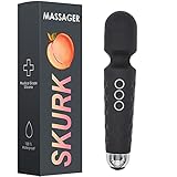 Skurk Massagestab kabelloser elektrisch Personal Massager - 8 Geschwindigkeiten 20 Verschiedene Vibrationsarten - Persönliches Körpermassagegerät perfekt nach dem Sport (Schwarz)