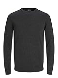 JACK & JONES Male Strickpullover Klassischer MDark Grey Melang