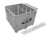 XL Outdoor TITANIUM Hobo Kocher Faltgrill Camping Klappgrill Holzkohlegrill BBQ aus TITAN. Auch für Esbit Tabletten und Trangia Spiritusbrenner geeig
