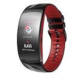 NotoCity Armband für Samsung Gear Fit 2 /Gear Fit 2 Pro, Quick-Fit Silikon Ersatzarmbänd für Gear Fit 2 SM-R360/Fit 2 Pro SM-R365,Schwarz-R