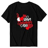 Tshirt Damen Valentinstag Motiv Shirt Herz Drucken T-Shirt Kurzarm T-Shirts Lässige Sommeroberteile Rundhals Kurzarm Shirts Valentinstag Blouse Valentine'S Day Oberteile S