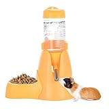 Haustier Wasserflasche Automatischen Fütterne Wasserflasche Hängende Art Wasser Feeder Brunnen Wassertrinken Spender für Hamster Ratten Meerschweinchen Frettchen Kaninchen Kleintiere (80ML, Gelb)