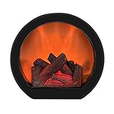 Bagalqio Flammenlose LED Kamin Laterne Simulation LED Tischkamin Kamin LED Laterne Mit Realistischer Flammensimulation Dekorative Realistische Kamin Laterne Innen Außen Kamin Lampe Gently