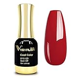 VENALISA Gel-Nagellack, 12 ml, rot, Soak-Off, UV-/LED-Nagellack, Nagelkunst, Starter-Maniküre, Salon DIY zu Hause, 12