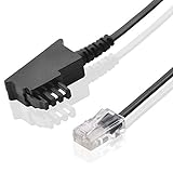 Best Plug 20 Meter Internet DSL Patch LAN Router Kabel, TAE-F Stecker auf RJ45 Stecker, Schw