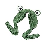 Jiangying Frauen Süße Gestrickte Froschmütze, Gehäkelte Froschmütze, Süße Frosch-Winter-Stirnband-Mütze, Gestrickte Große 3D-Augen Frosch-Foto-Requisiten Ohrenklappen-Kappe Für Erw