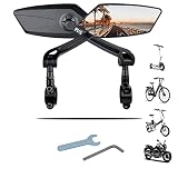 2 Stück Fahrradspiegel Fahrrad Roller Motorrad | Kompatibel mit allen Modellen Einstellbar 360 Drehbar Sicher durch Deutschland fahren Universal Seitenspieg