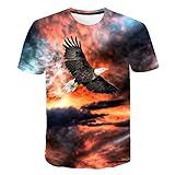 3D Drucken T-Shirts - 3D Gedruckt Kurze Ärmel, Tier Adler 3D Gedruckt T-Shirt Einzigartige T-Shirt Kurzarm Sommer Kleidung Männer Tops Unisex Hip Hop Streetwear Plus Größe Kleidung Bluse, Bild 3, Xx