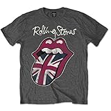 The Rolling Stone Herren, T-Shirt, Union Jack Tongue, GR. XX-Large (Herstellergröße: XX-Large), Grau (charcoal)