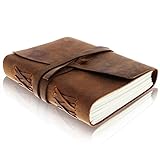 LEDER NOTIZBUCH JOURNAL - Antikes handgemachtes ledergebundenes Notizbuch für Sie und Ihn zum Schreiben - Blanko Paper 18x13cm - perfektes Geschenk für Kunst, als Skizzenbuch oder Reisetageb
