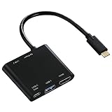 Hama USB-Type-C-Hub mit 2x USB-3.1, 1x USB-C, 1x HDMI (USB-Verteiler für Laptop/PC/Smartphone/Tablet mit USB-C-Anschluss, OTG-fähig, 3-fach USB, Thunderbolt-3-kompatibel) USB Mehrfach-Adap