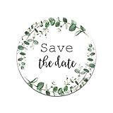 Nastami 50 Sticker Save The Date Eucalyptus Hochzeit Sticker Aufkleber Save The D