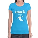 Team Germany Handball Fan Shirt Olympische Spiele Frauen T-Shirt Slim Fit X-Large Hellb