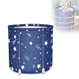 HIMABeauty Stehende Faltbar Badewanne, 6 Etage PVC Isolierung Eimer, Durchmesser 70 cm (27.56') Erwachsene Mobile Bath Bucket, Ideal Für Kleine B