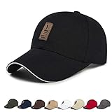 Lanly Baseball Cap Unisex Herren Damen Baumwolle Verstellbar UV Schutz Schirmmütze Baseballkappe Sonnenhut Outdoor Wanderhut (Schwarz)