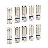 Hsthe Sea 10 Stück SAT F-Quick Mount Connector HD Sat Kabel Kompressionsstecker F Kompressionsstecker 7-7,5 mm Koaxialkabel Antennenkabel Kompressionszange TV Antennenkabel Koax, G