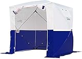 Goutime 2x2 Pavillon Multifunktionales Wasserdichtes pop-up-Zelt,Tragbarer Klappbarer Pavillon,Verwendet Für Camping/Angeln/Rettung usw,Weiß und Blau …