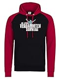 Shirt Happenz An jedem verdammten Sonntag Any Given Sunday American Football Super Bowl Baseball Hoodie Kinder Pulli Kapuzenpullover, Farbe:Schwarz Rot JH009J, Größe:3-4 Jahre (104)