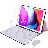 Tablet 10 Zoll mit Tastatur Android 10, 4 GB RAM + 64 GB ROM / 128 GB, Quad-Core, 1920 X 1200 IPS Display, 8000 mAh Akku, 8 MP + 5 MP Dual-Kameras, 4G LTE Tablet mit Dual SIM, WiFi, Bluetooth, GPS