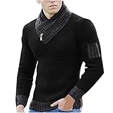 NUSGEAR Schal Hals Pullover Strickpullover Langarm Pullover Herren Stitching Sweater Herren Basic Kapuzenpullover Mantel Sweatjacke Pullover Hoodie Langarm Sweatshirt Fitness Sport top Casual H