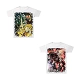 Casual Anime Cosplay 3D gedruckte T-Shirts Tops Rundhals Kurzarm für Attack on Titan Comic Lovers XXXL a+b