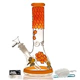 Bong Glasbong mit Percolator, Glasbongs mit Honeycomb Rauchen Eisbong, Glassic Wasser Hooahk Set, Rohre Pipe Wasserpfeife große Hookah mit Zubehör Wasserbong (bong-1)