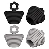 4 Stücke Abflussstopfen Universal Waschbeckenstöpsel Abflussstopper Badewannenstöpsel Wasserstöpsel für Küche, Badewanne und Waschbecken, Schwarz＆G