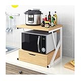 HNHYNSY Speicherregal Kitchen Storage Rack mit einem hölzernen Schublade, Großvolumige Kabinett-Fach, Desktop-Storage Rack, Schrank, Multi-Layer-Storage Rack Anrichte (Color : Yellow)