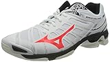 Mizuno Unisex Wave Voltage Sneaker, White/IgnitionRed/Salute, 42 EU