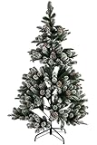 künstlicher Weihnachtsbaum mit Schnee und Tannenzapfen und Christbaumständer Tannenbaum (Höhe 150 cm, Durchmesser 93)