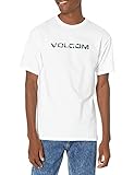 Volcom Herren Euro Ss Tee T-Shirt, Zebra Weiß, X-Groß