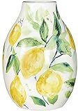 Firstofakind Limoncello Keramikvase – Dekorative Blumenvase im Glas, 20,3 cm Zitronenvase – perfekte Tischdekoration für Zuhause, Zimmer und Bü