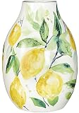 Firstofakind Limoncello Keramikvase – Dekorative Blumenvase im Glas, 20,3 cm Zitronenvase – perfekte Tischdekoration für Zuhause, Zimmer und Bü